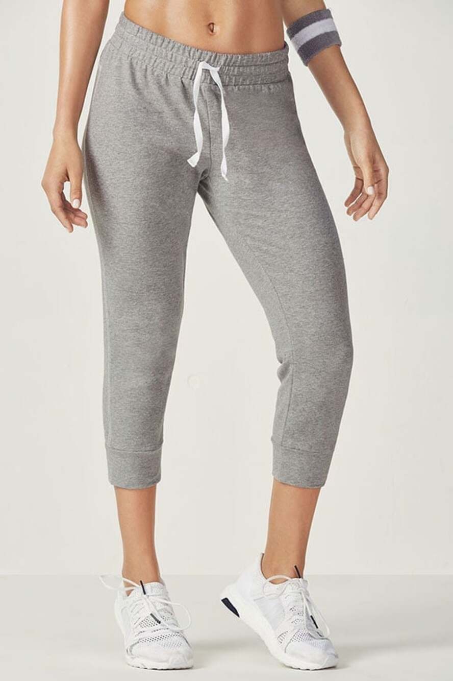 Fabletics Heather Grey Miriam Capri Jogger Pants Women's Size Large